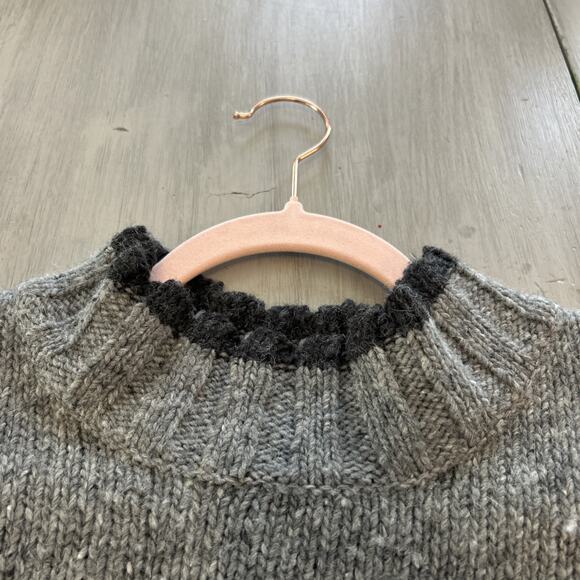 Vtg Avenue Gray White Fair Isle Wool Angora Blend Sweater Womens Sz 3X - Picture 3 of 7